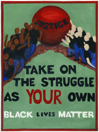 A repurposing of a WW1 poster for Black Lives Matter