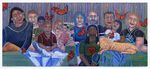 Original painting narrating the developing oneself through interaction with family.