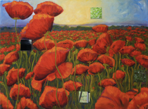 Reflecting in a Poppy Field / Original Oil Paintings Melody Croft
