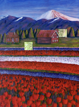 Reflecting in a Field of Tulips / Original Oil Paintings Melody Croft