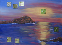 Reflecting by the Ocean at Sunset / Original Oil Paintings Melody Croft