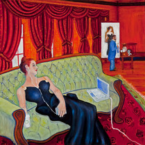 Madame Gautreau Takes a Break in the Twenty-First Century,  / Original Oil Painting by Melody Croft
